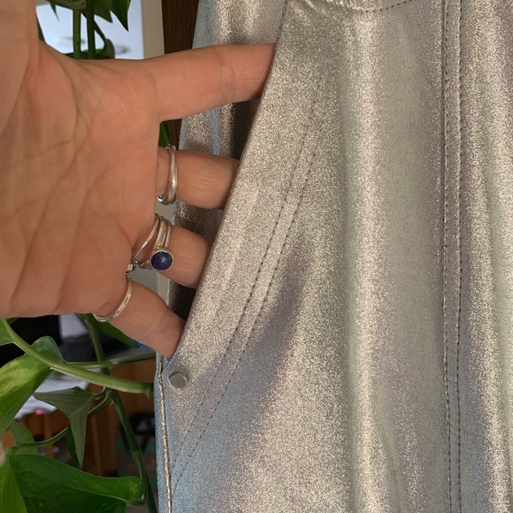 Silver Anthropologie Barrel pants. Sz 10. - Picture 5 of 6